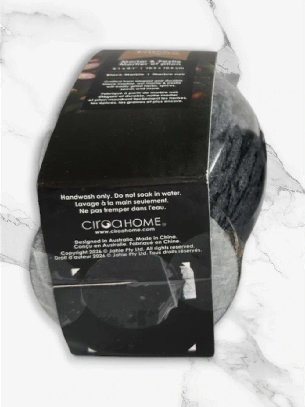Ciroa Home Marble Mortar & Pestle - Black